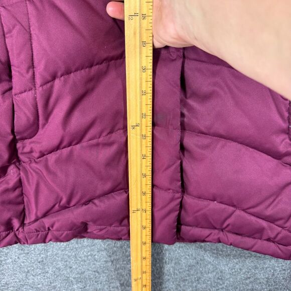 Lands' End Down Coat w/ hood Womens Large L 14-16 Red Purple - Picture 8 of 10